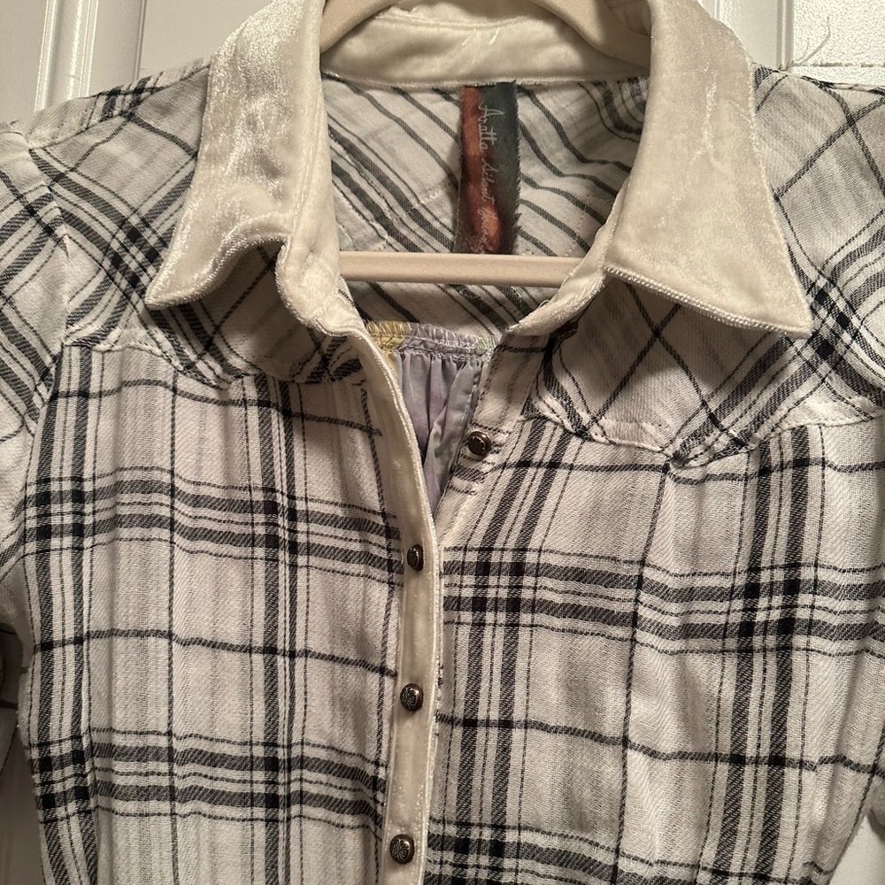 Aratta Silent Journey Plaid Duster Shirt Maxi Dress XS - Picture 2 of 5